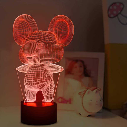3D iluzivní lampa koala s ovladačem