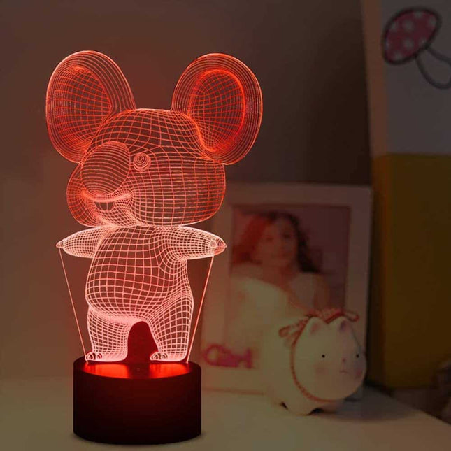 3D iluzivní lampa koala s ovladačem