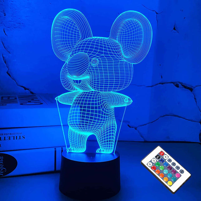 3D iluzivní lampa koala s ovladačem