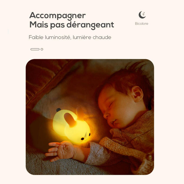 Dotyková silikonová lampička zajíček pro děti