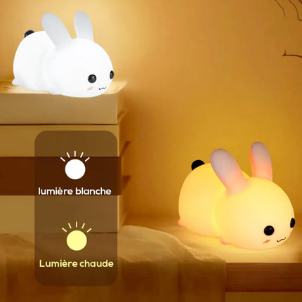 Dotyková silikonová lampička zajíček pro děti