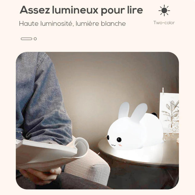 Dotyková silikonová lampička zajíček pro děti