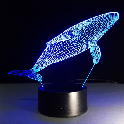 3D LED noční lampička velryba
