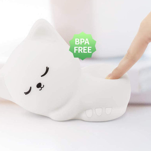 Silikonová noční lampička kočka s ovladačem