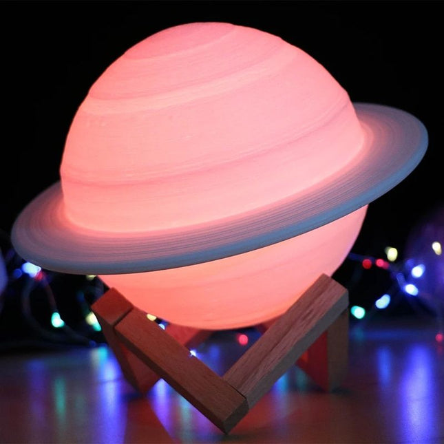 3D noční lampička planeta Saturn