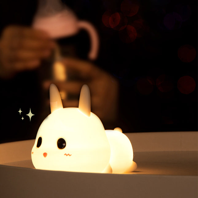 Měkká silikonová LED lampička zajíček