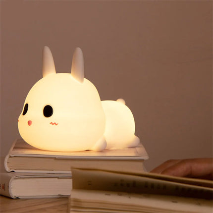 Měkká silikonová LED lampička zajíček