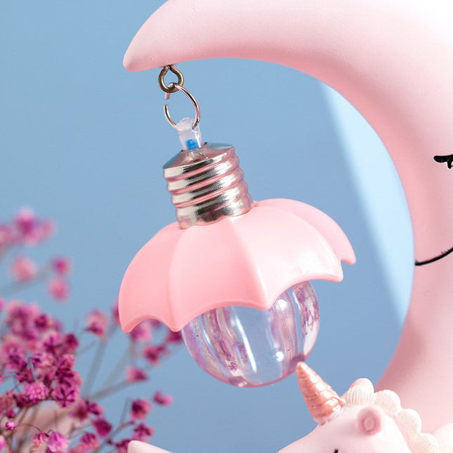 Dětská noční lampička jednorožec na měsíci