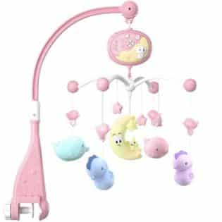 Dětský hrající kolotoč nad postýlku se světlem