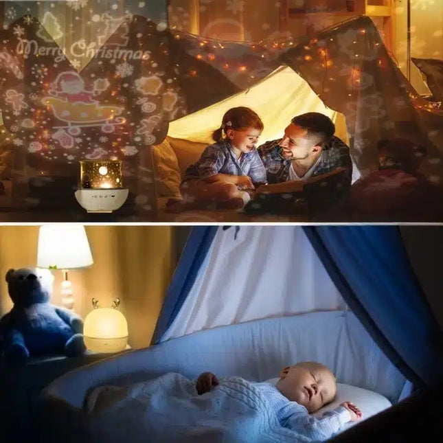 Dětská lampička jelen s pohyblivou projekcí