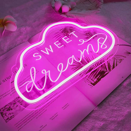 Neonové LED světlo mrak Sweet Dreams
