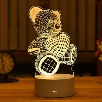 Dětská 3D iluzivní lampa medvídek