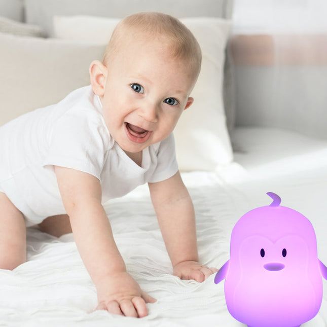 Nabíjecí silikonová lampička tučňák s ovladačem
