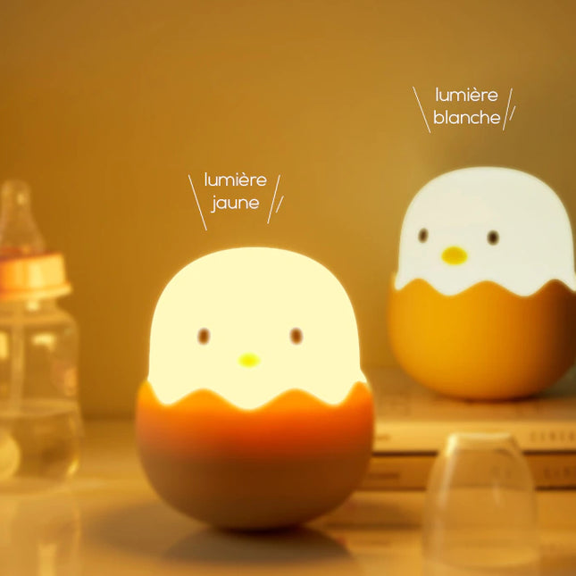 Silikonová lampička kuřátko pro děti