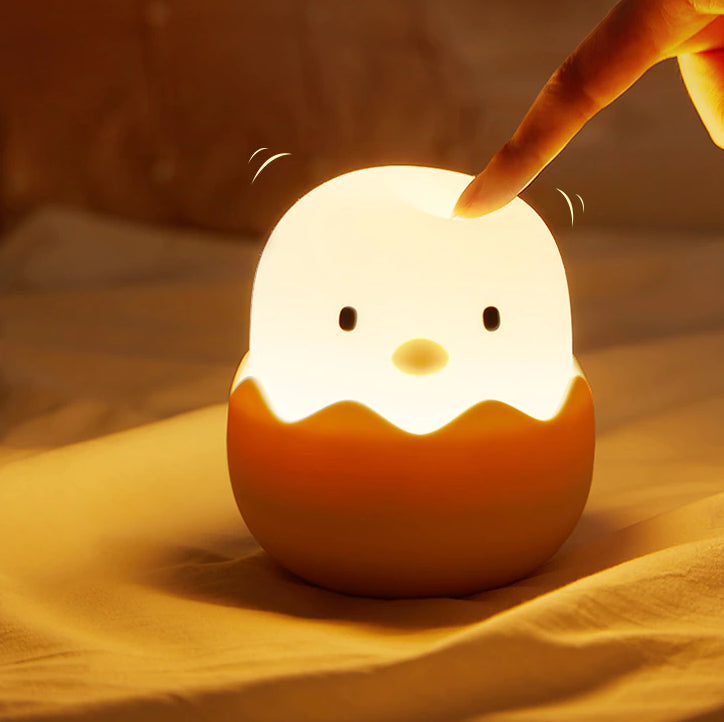 Silikonová lampička kuřátko pro děti