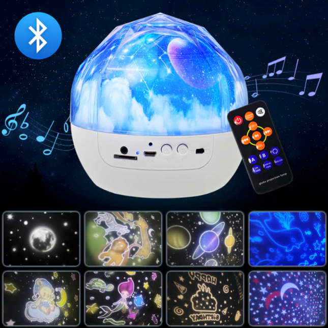 LED projektor noční oblohy s hudbou