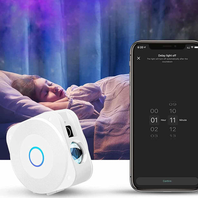 Bílý chytrý projektor galaxie WiFi Alexa