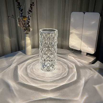 Křišťálová stolní lampa s dotykovým ovládáním