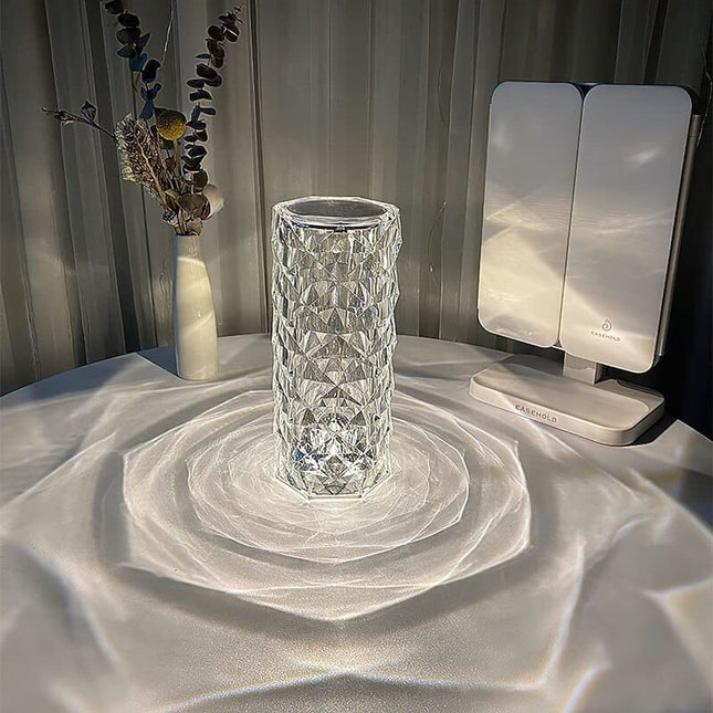 Křišťálová stolní lampa s dotykovým ovládáním