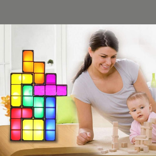 Skládací LED lampa Tetris barevné kostky