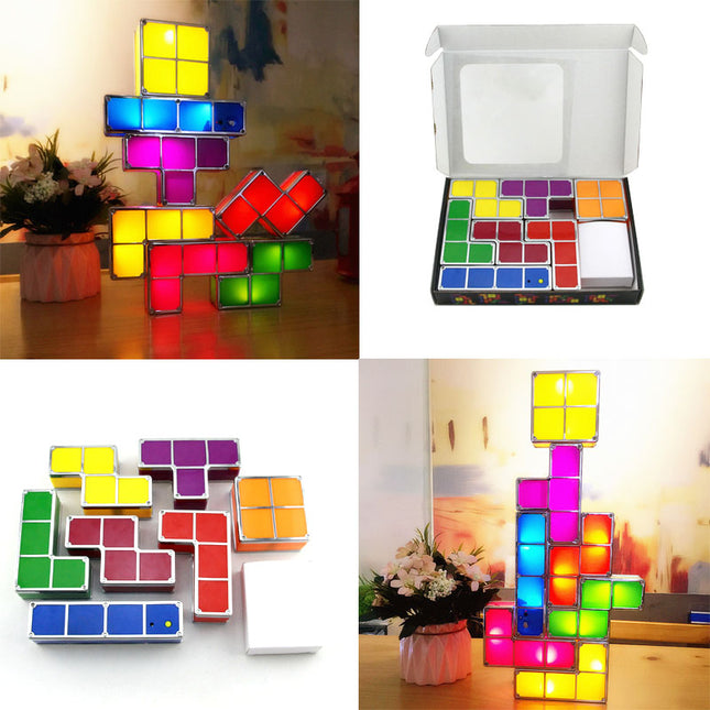 Skládací LED lampa Tetris barevné kostky