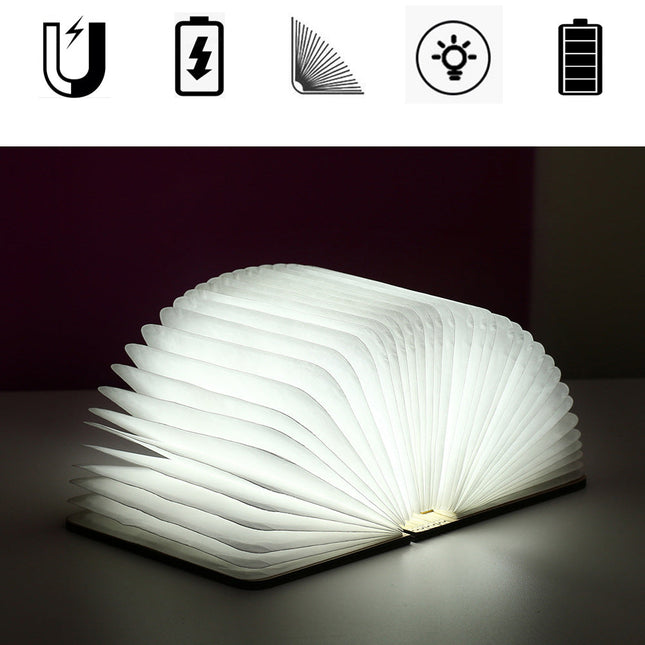 Skládací nabíjecí LED lampa ve tvaru knihy