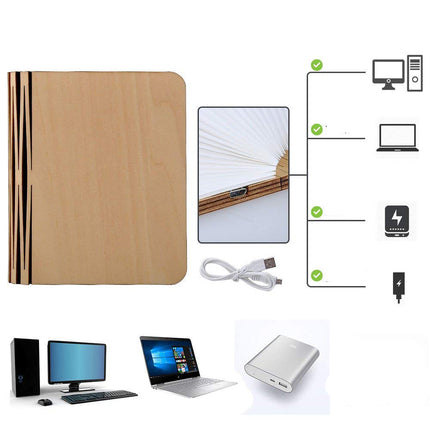 Skládací nabíjecí LED lampa ve tvaru knihy