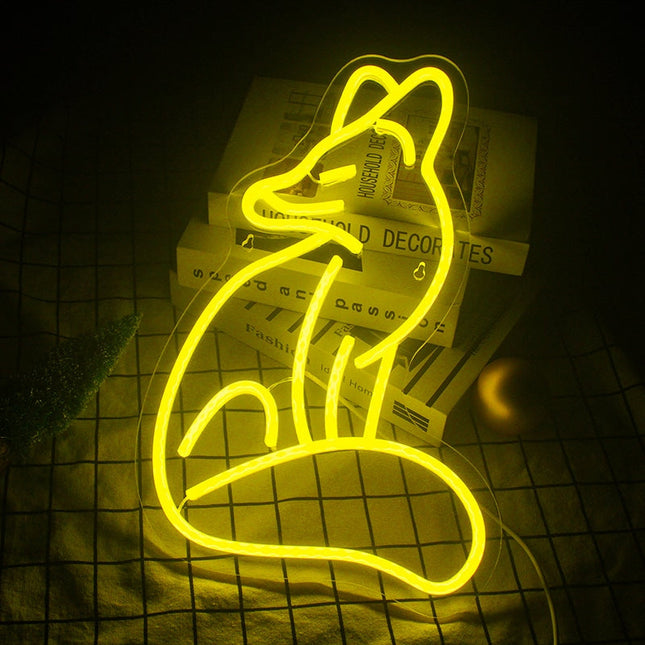 Nástěnné neonové LED světlo liška