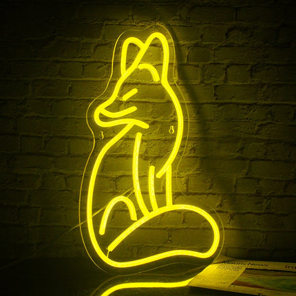 Nástěnné neonové LED světlo liška