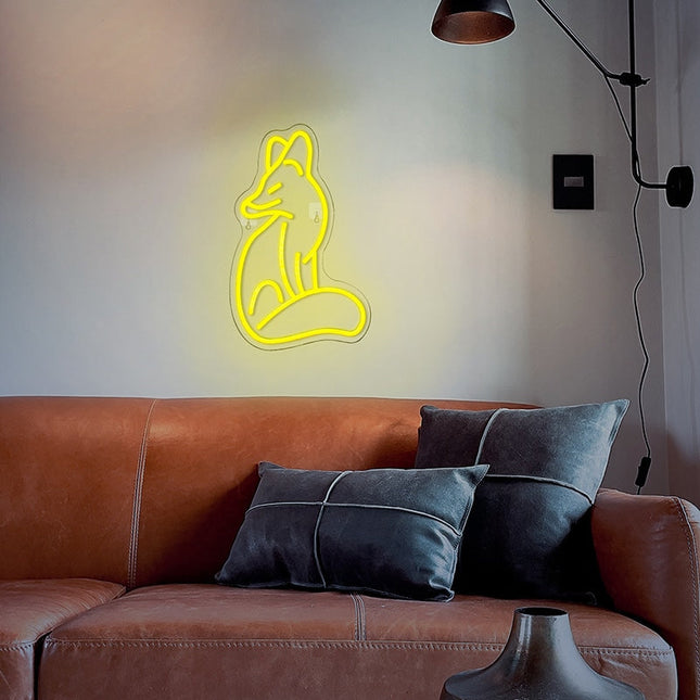 Nástěnné neonové LED světlo liška