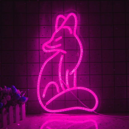 Nástěnné neonové LED světlo liška