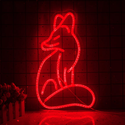 Nástěnné neonové LED světlo liška