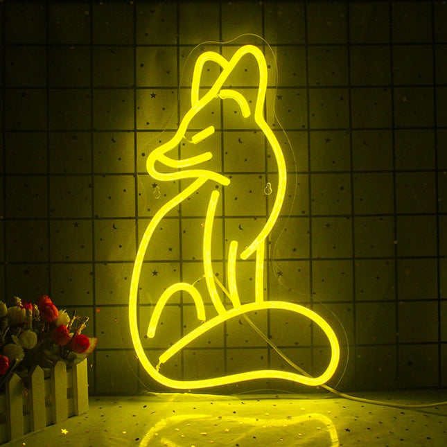 Nástěnné neonové LED světlo liška
