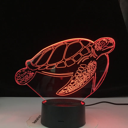 Dotykové 3D noční světlo ve tvaru želvy