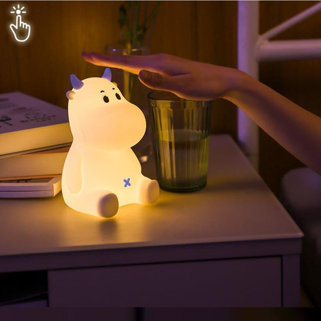 Stmívatelná silikonová lampička kráva pro děti