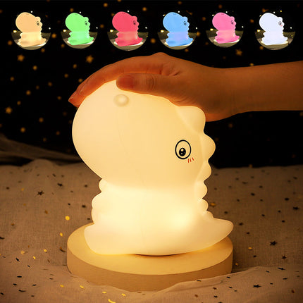 Silikonová LED lampička dinosaurus pro miminka