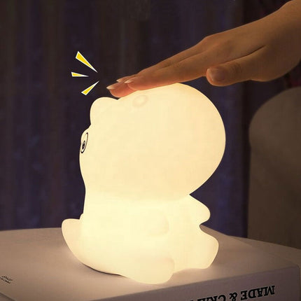 Silikonová LED lampička dinosaurus pro miminka