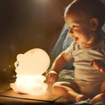 Silikonová LED lampička dinosaurus pro miminka